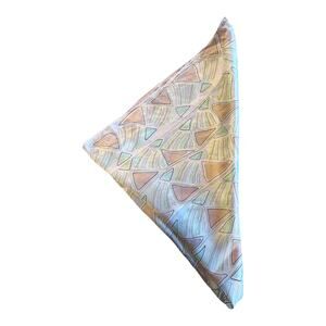 HONEY VINTAGE Silk Scarf Japan Square Chiffon Geometric Multicolor 30 in EUC